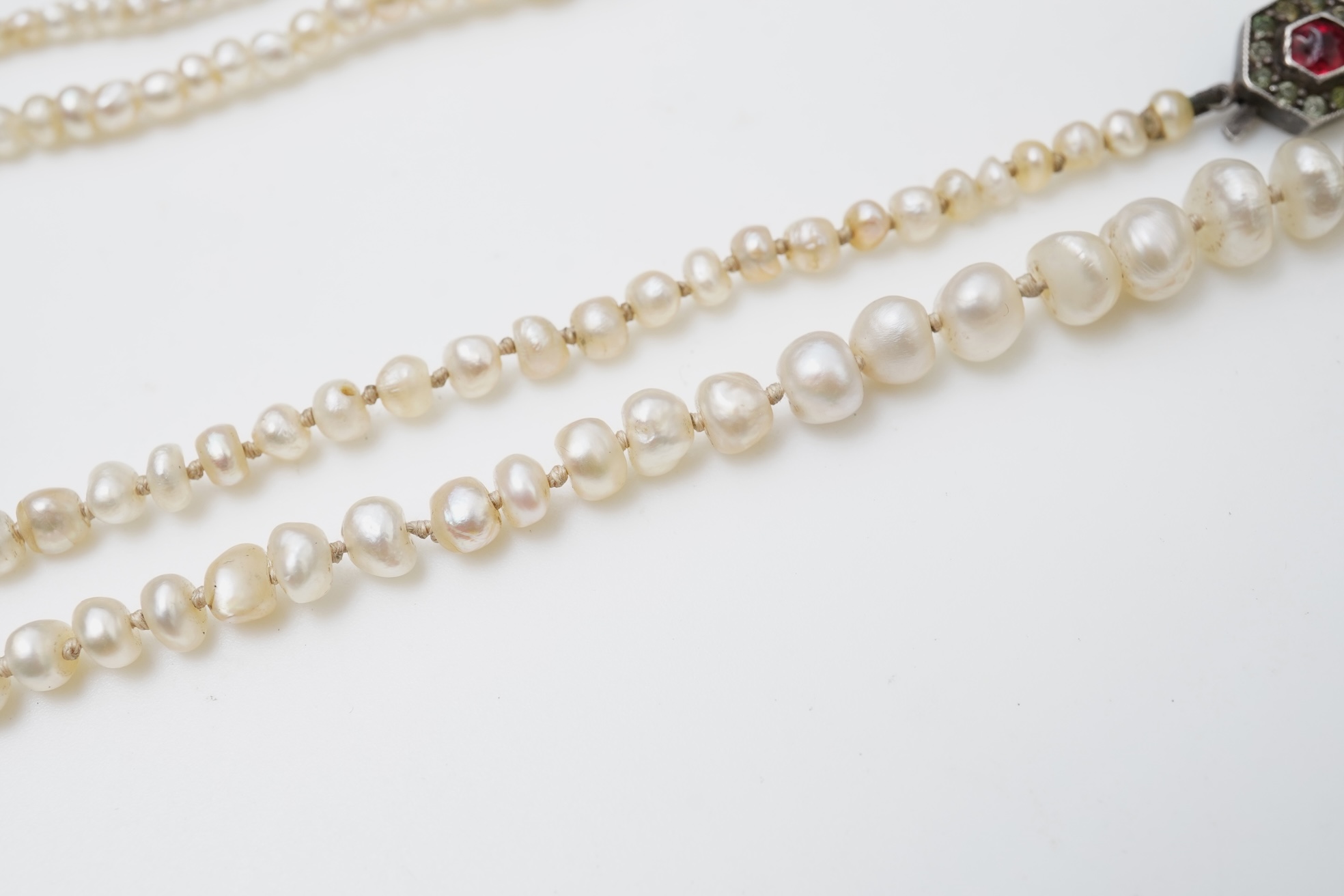 Two cultured pearl necklaces, early 20th century